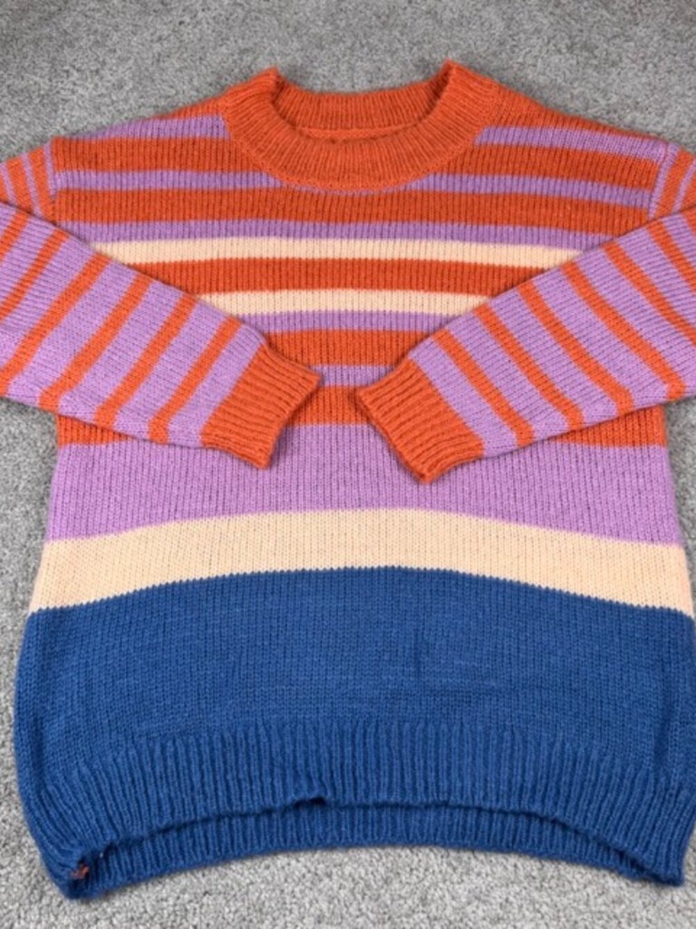 Oneill Knit Striped Color Block Sweater Acrylic Surf Swim Skateboarding Size Med